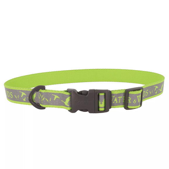 WOODS AND WATER REFLECTIVE GREEN COLLAR 18- 26