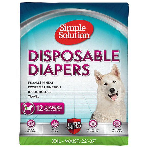 SIMPLE SOLUTION DIAPERS XXL 12PK