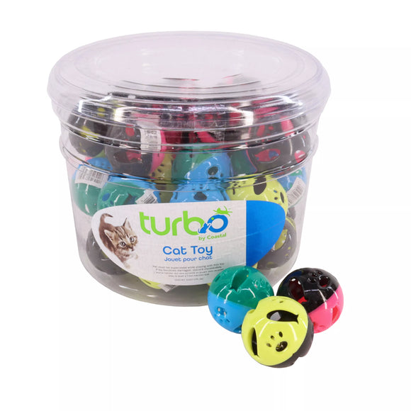 TURBO PLASTIC RATTLE BALL ASSOSRTED COLOURS