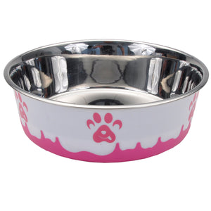 COASTAL PINK PAW PRINT BOWL