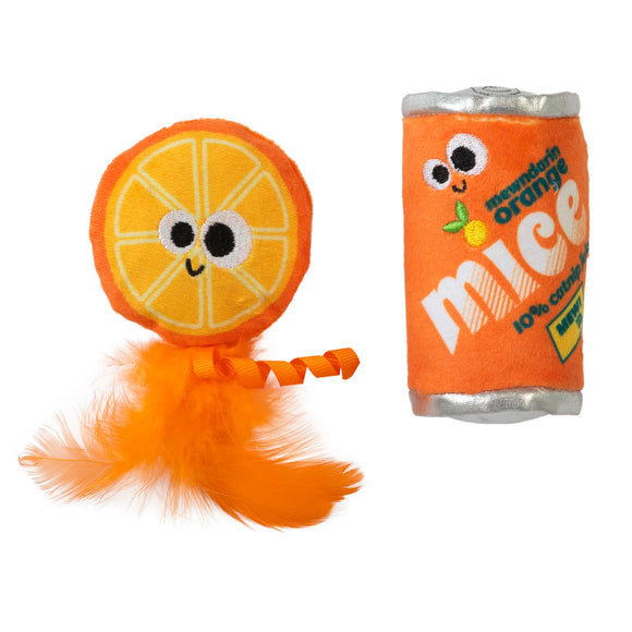 MAD CAT ORANGE MICE SODA 2 PACK CAT TOY