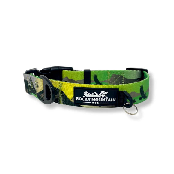 ROCKY MOUNTAIN DOG ALPINE COLLAR MEDIUM KOOTENAY SUMMER GREEN