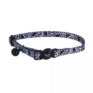 COASTAL BREAK AWAY CAT COLLAR BLACK SKULL