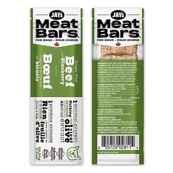 JAYS MEAT BARS BEEF AND BLUEBERRY 28G