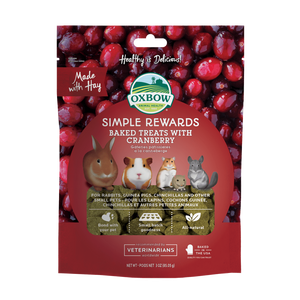 OXBOW SIMPLE REWARDS BAKED TREATS WITH CRANBERRY 3OZ