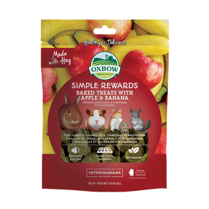 OXBOW SIMPLE REWARDS BAKED TREATS WITH APPLE AND BANANA 3OZ