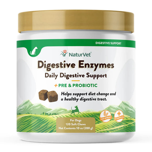 NATURVET DIGESTIVE ENZYMES SOFT CHEWS 120CT