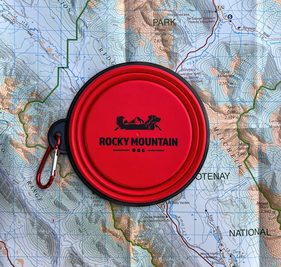 ROCKY MOUNTIAN DOG COLLAPSIBLE BOWL RED