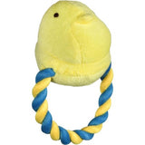 PEEPS PLUSH CHICK WITH ROPE  5" RANDOM COLUR DOG TOY