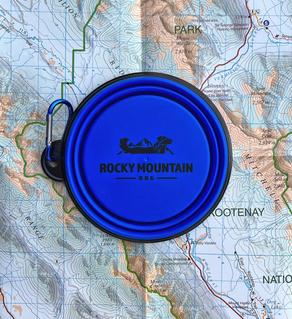 ROCKY MOUNTIAN DOG COLLAPSIBLE BOWL BLUE