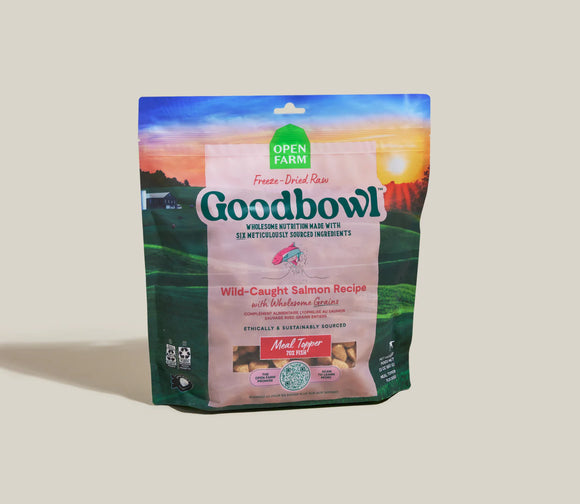 OPEN FARM GOODBOWL FREEZE DRIED SALMON WITH WHOLESOME GRAINS MORSELS 8OZ