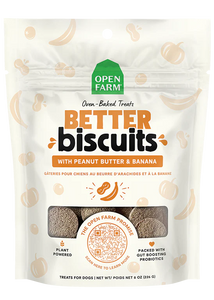 OPEN FARM BETTER BISCUITS PEANUT BUTTER & BANANA 8OZ