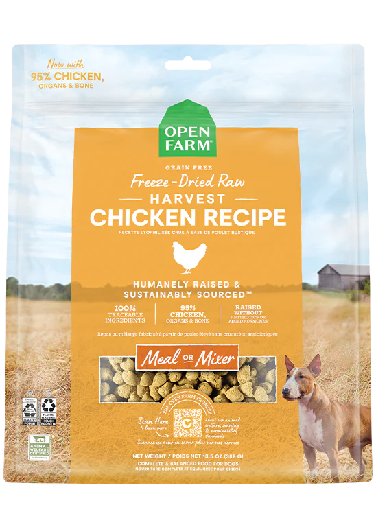 OPEN FARM FREEZE-DRIED RAW CHICKEN MORSELS 382G