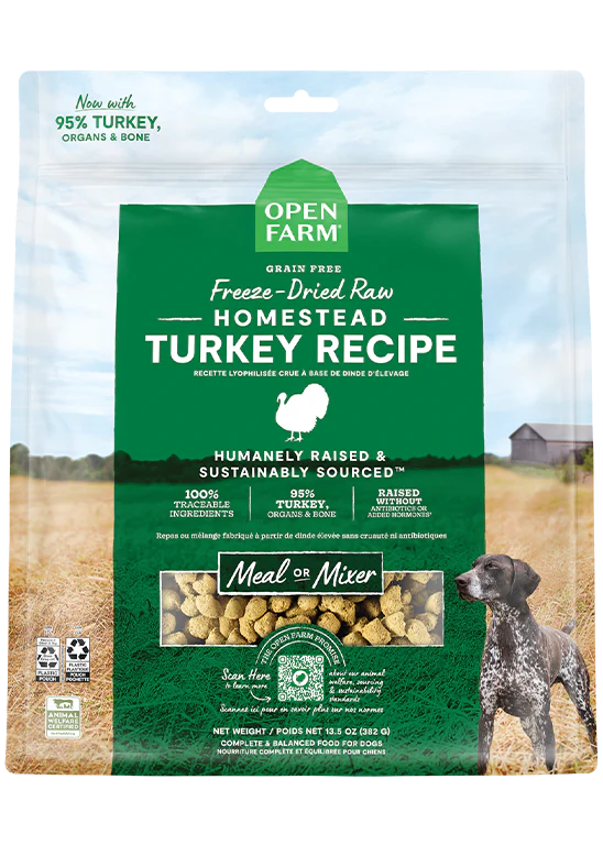 OPEN FARM FREEZE-DRIED RAW TURKEY MORSELS 382G