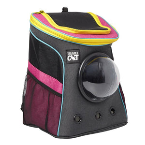 TRAVEL CAT BACKPACK BLUE AND PINK