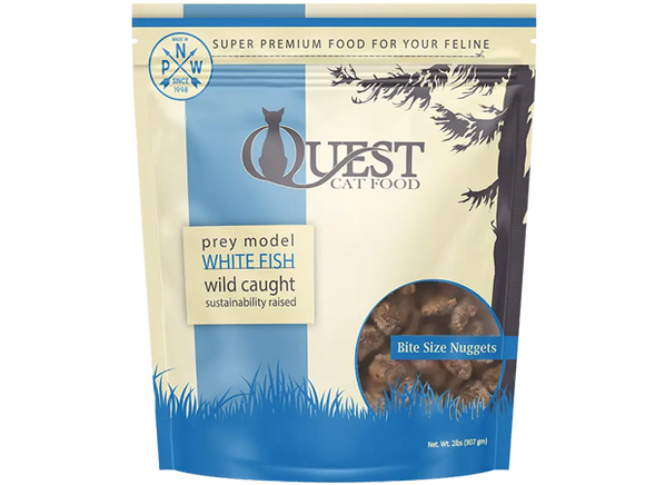 QUEST FROZEN WHITE FISH NUGGETS CAT FOOD RAW 2LB