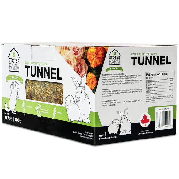 STOTER FARM TIMOTHY FLOWER TUNNEL FOR SNACKING AND PLAYING