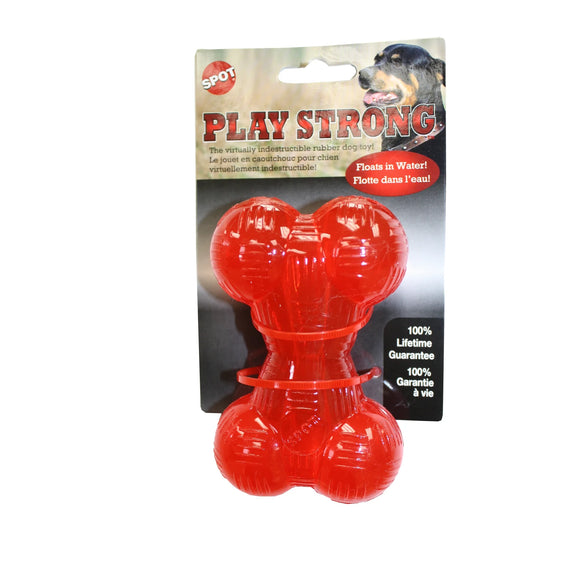 SPOT PLAY STRONG RED BONE CHEW TOY FOR DOGS