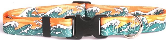 YELLOW DOG COLLAR MED MYSTIC WAVES