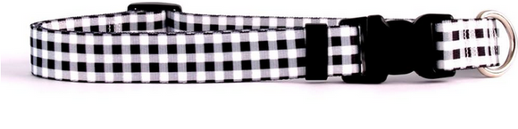 YELLOW DOG COLLAR SMALL GINGHAM BLACK