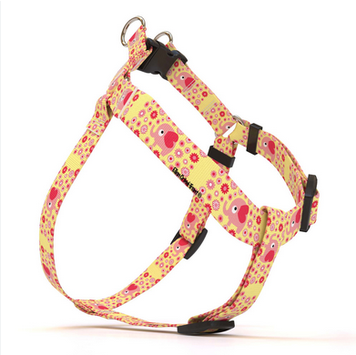 YELLOW DOG STEP-IN HARNESS SM PINK ELEPHANTS