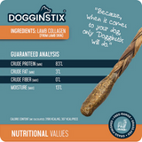 DOGGINSTIX LAMB BARBELL COLLAGEN BRAID 12"