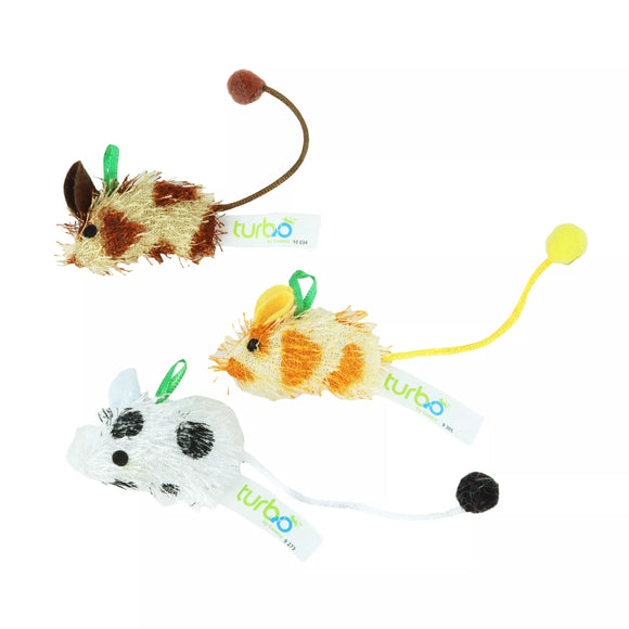 TURBO SPOTTED MICE WITH BALL TALL ASSORTED COLOURS