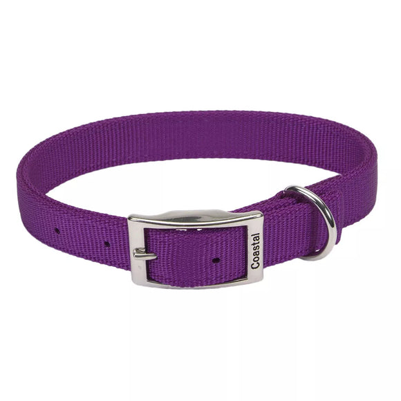 COASTAL DOG COLLAR W METAL BUCKLE PURPLE  26