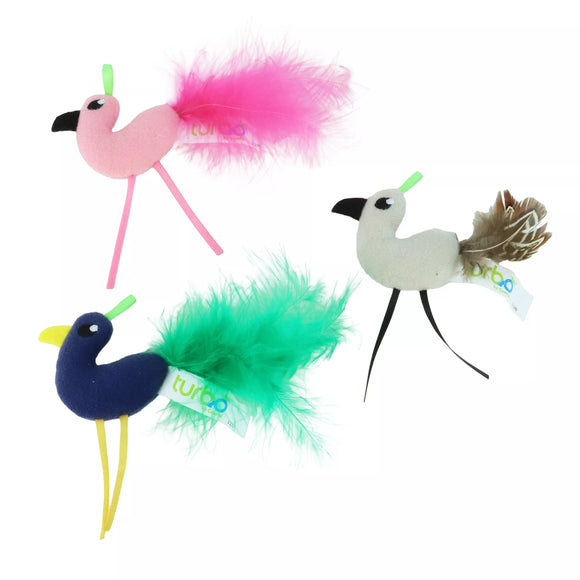 TURBO BIRD WITH FEATHER ASSORTED COLOURS