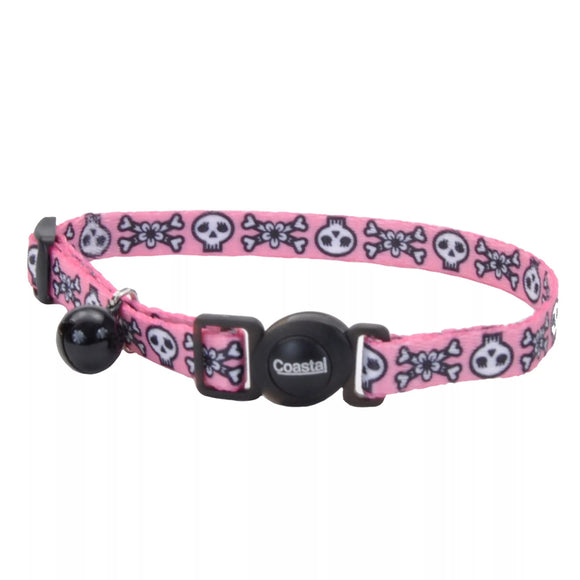 COASTAL BREAK AWAY CAT COLLAR PINK SKULL