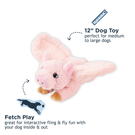 TALL TAILS FLYING PIG DOG TOY 12