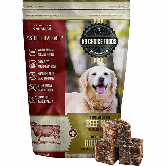 K9 COMPLETE CUISINE BEEF 3LB FROZEN MEAL