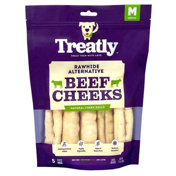 TREATLY BEEF CHEEKS MD 5PK