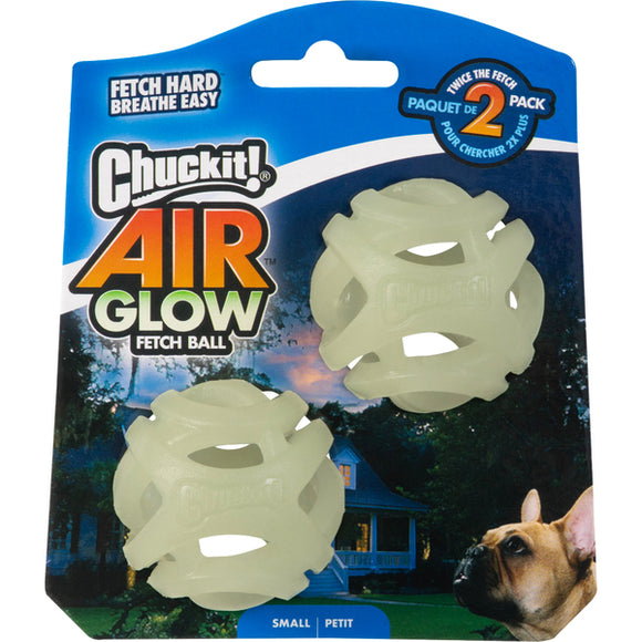 CHUCK IT GLOW AIR FETCH BALL 2 PACK MEDIUM