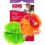 KONG CRACKLES FLUFF BALLS 2 PACK CAT TOY