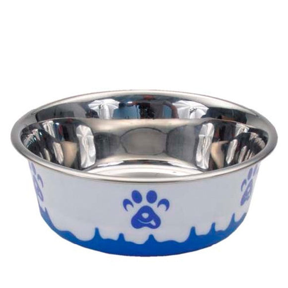 COASTAL BLUE PAW PRINT BOWL