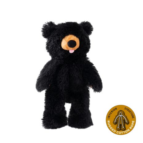 TALL TAILS 14'' ROPE BODY BLACK BEAR DOG TOY LOW STUFFING