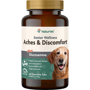 NATURVET ACHES & DISCOMFORT SR DOG CHEW TABS 60CT