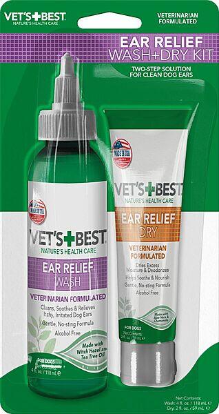 VET'S BEST EAR RELIEF WASH (118ML) AND DRY KIT (59ML)
