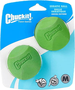 CHUCKIT! ERRATIC BALL 2PK MED